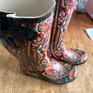 Corkys Multicolor Patterned Women's Rain Boots Size 8